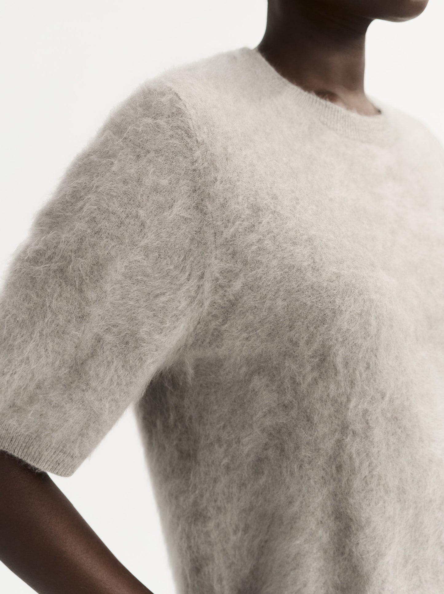Brushed short sleeve greige
