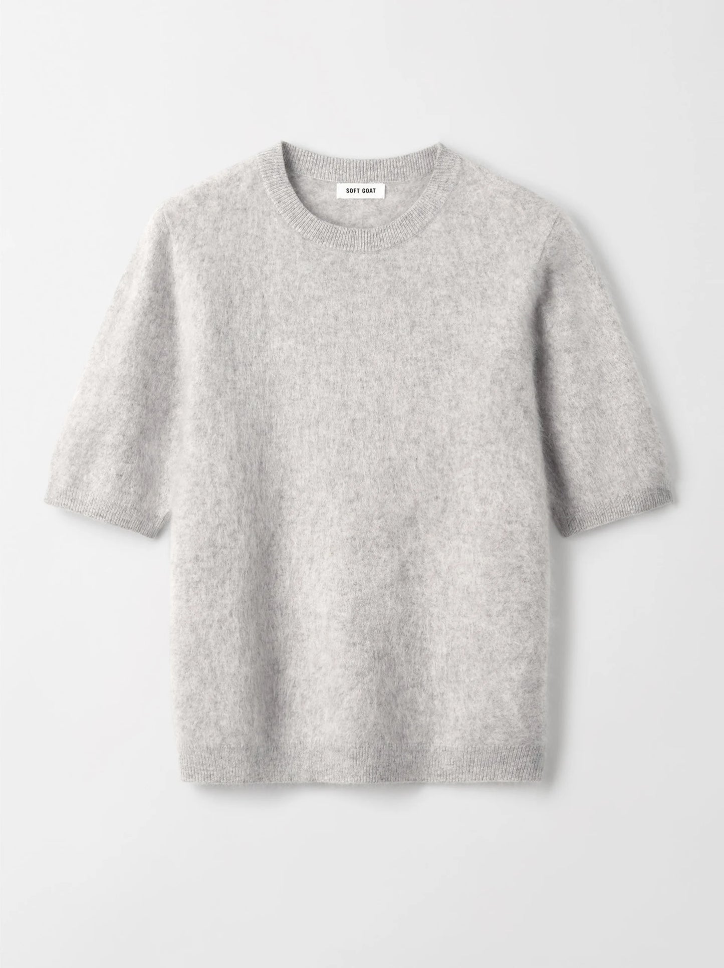 Brushed short sleeve light grey