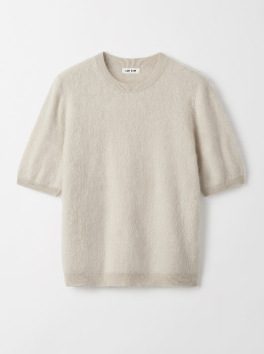 Brushed short sleeve  chalk