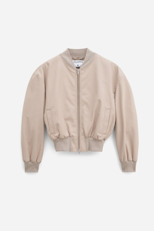 Cotton blouson jacket in sand