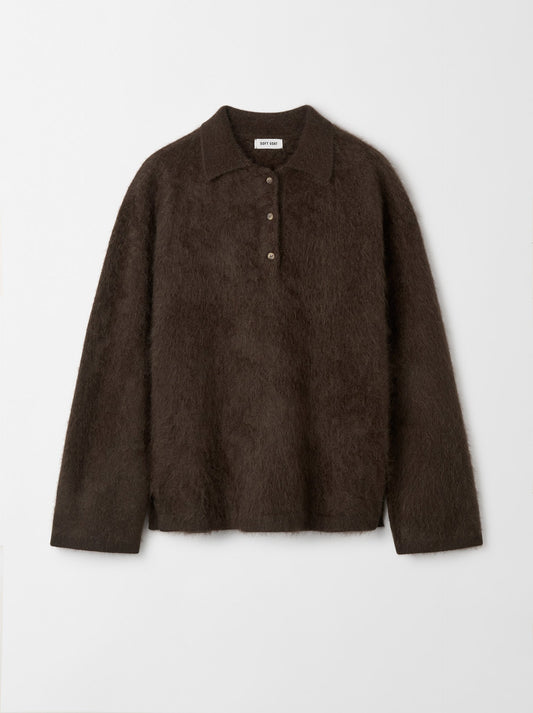 Brushed cashmere polo shirt
