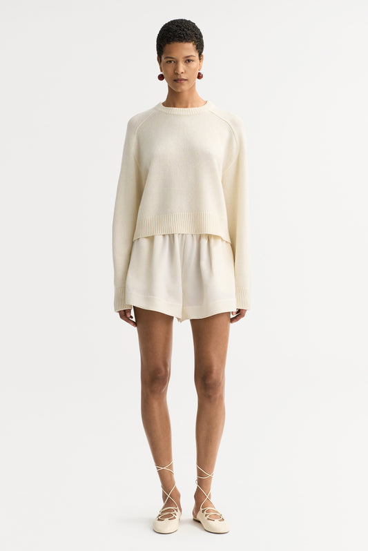 Cashmere top feather white