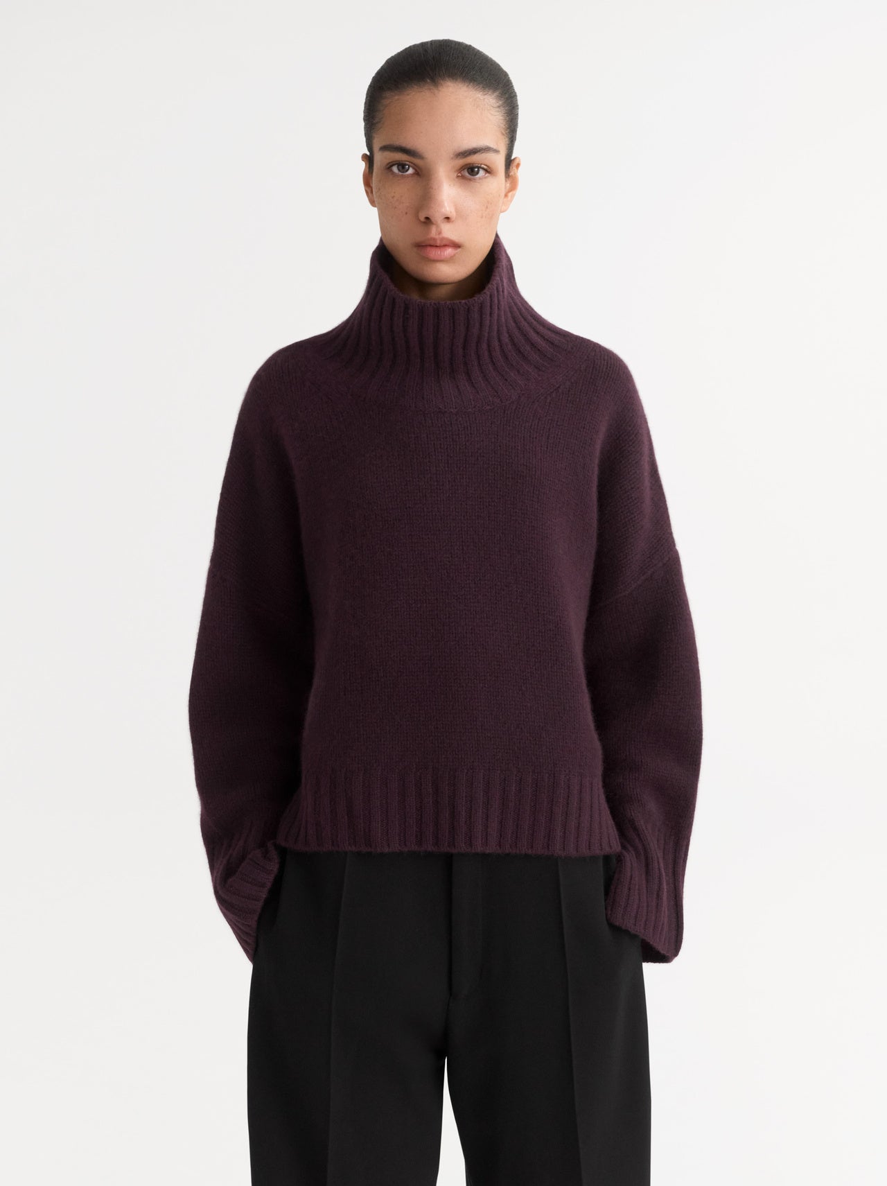 Girlfriend turtleneck midnight plum