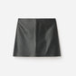 Leather mini skirt black