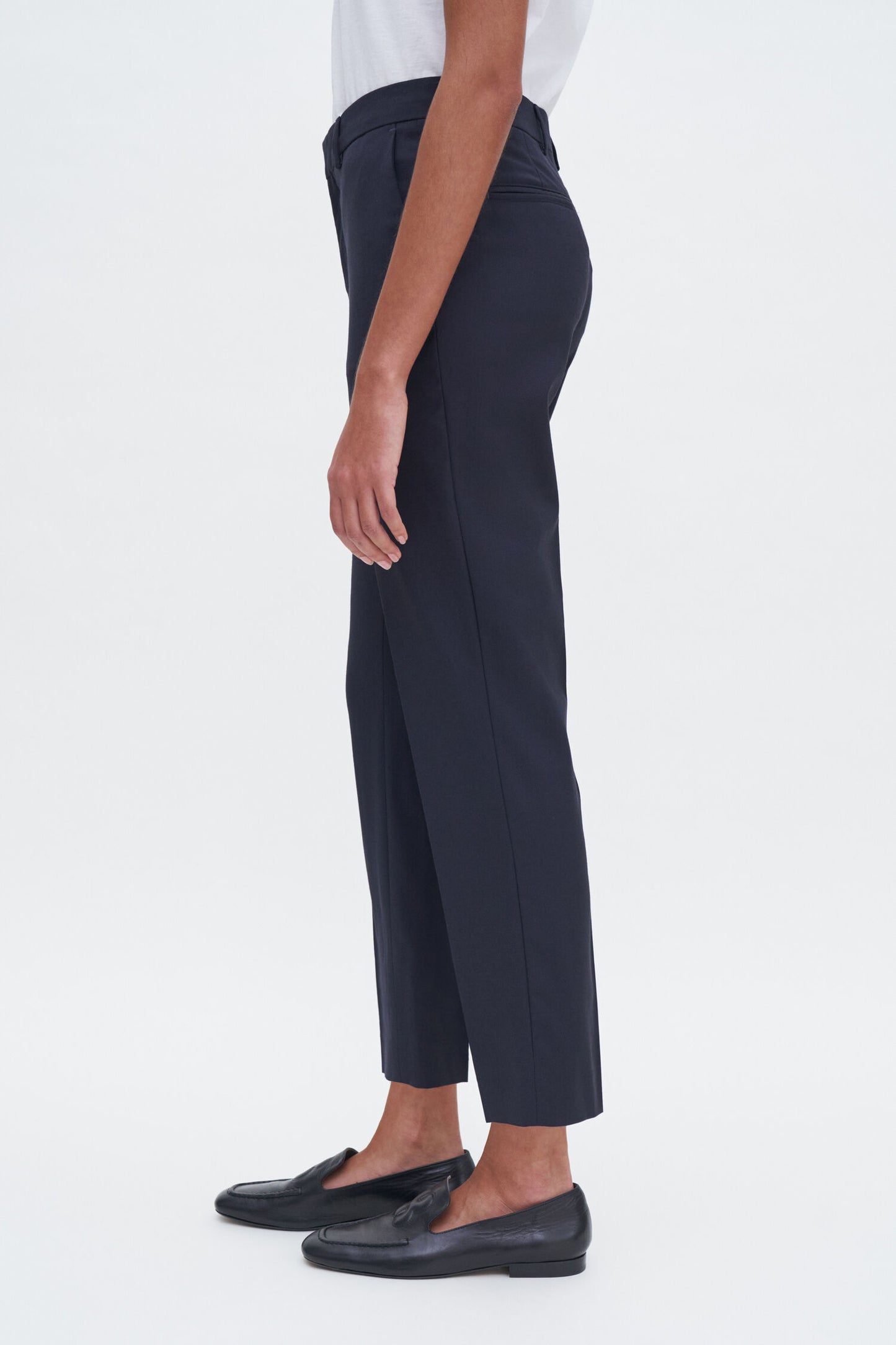 Emma cropped cool wool trouser dark navy