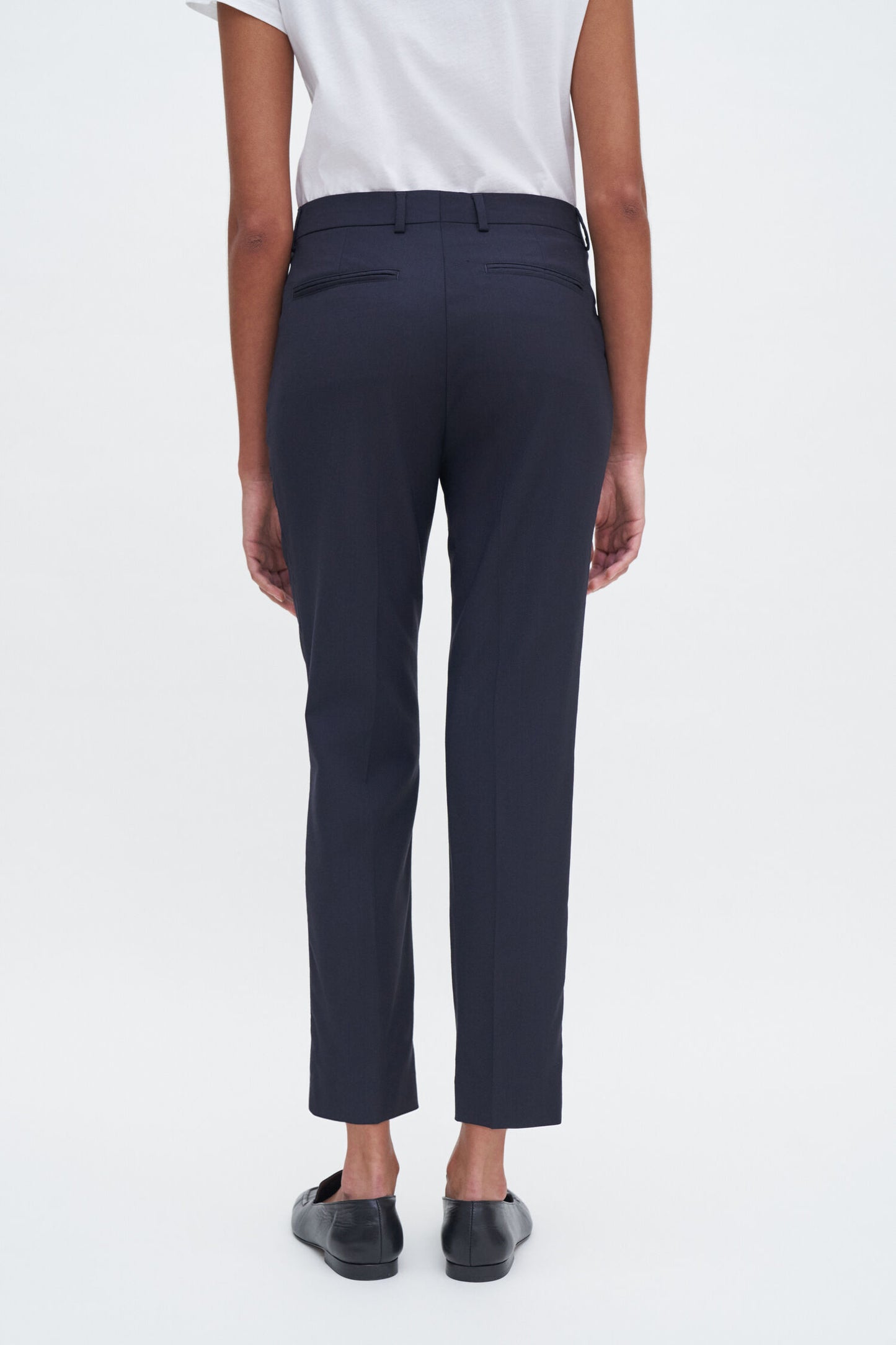 Emma cropped cool wool trouser dark navy