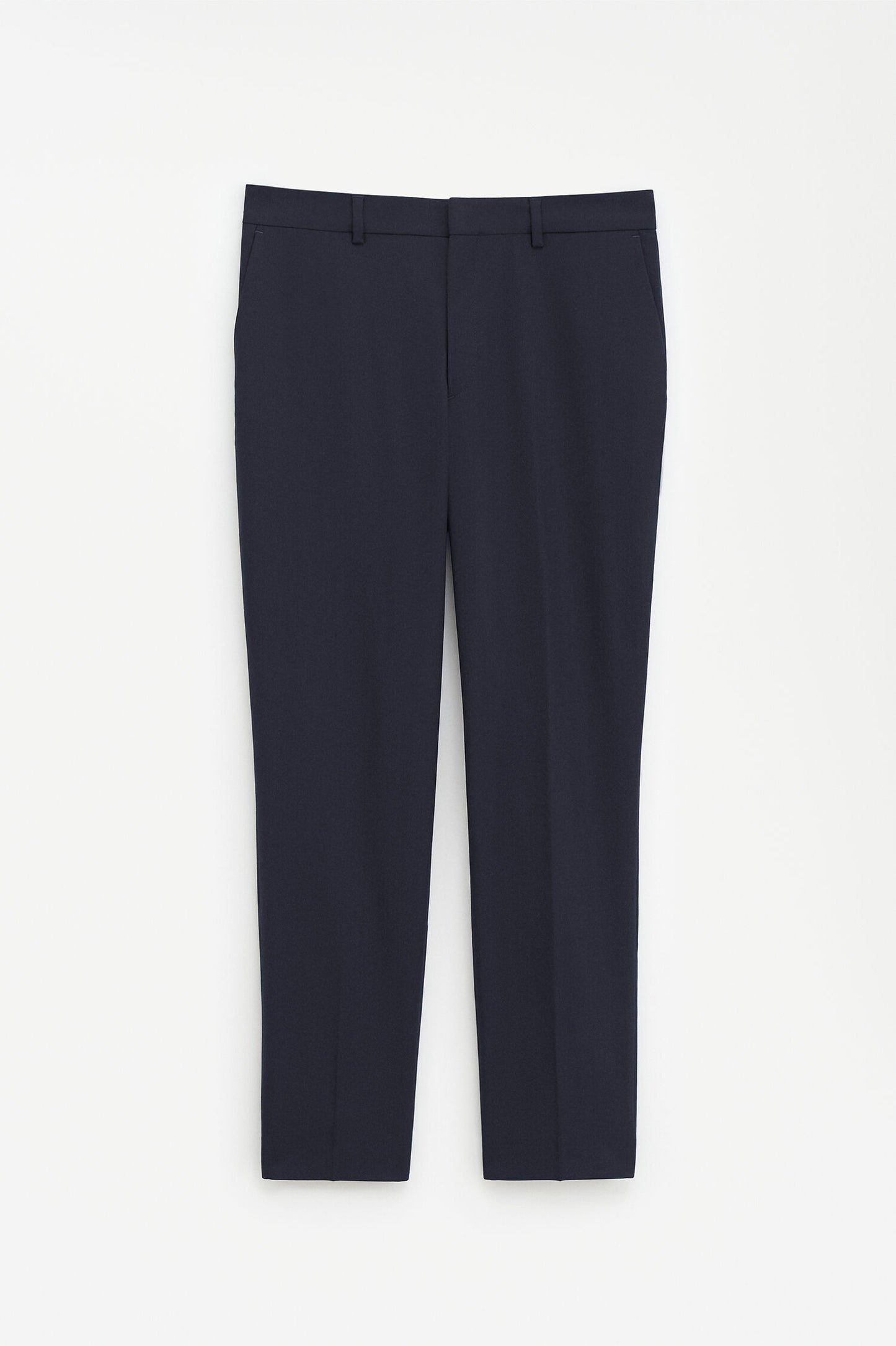 Emma cropped cool wool trouser dark navy