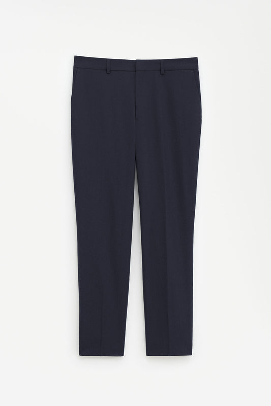Emma cropped cool wool trouser dark navy