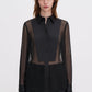 Sheer silk tuxedo shirt
