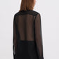 Sheer silk tuxedo shirt