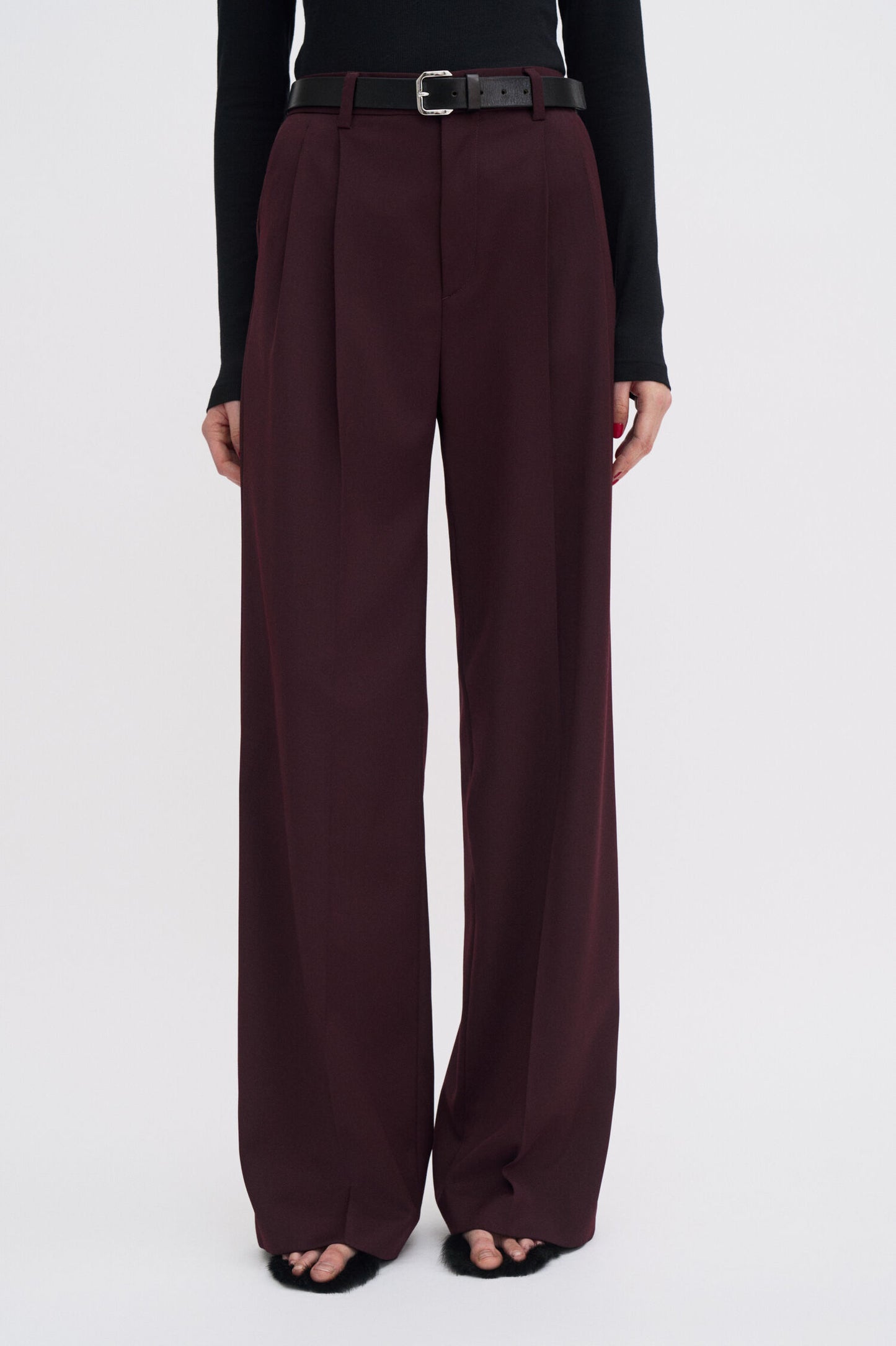 Darcey wool pants dark burgundy
