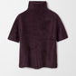 Brushed short sleeve turtle neck midnight plum