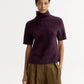 Brushed short sleeve turtle neck midnight plum