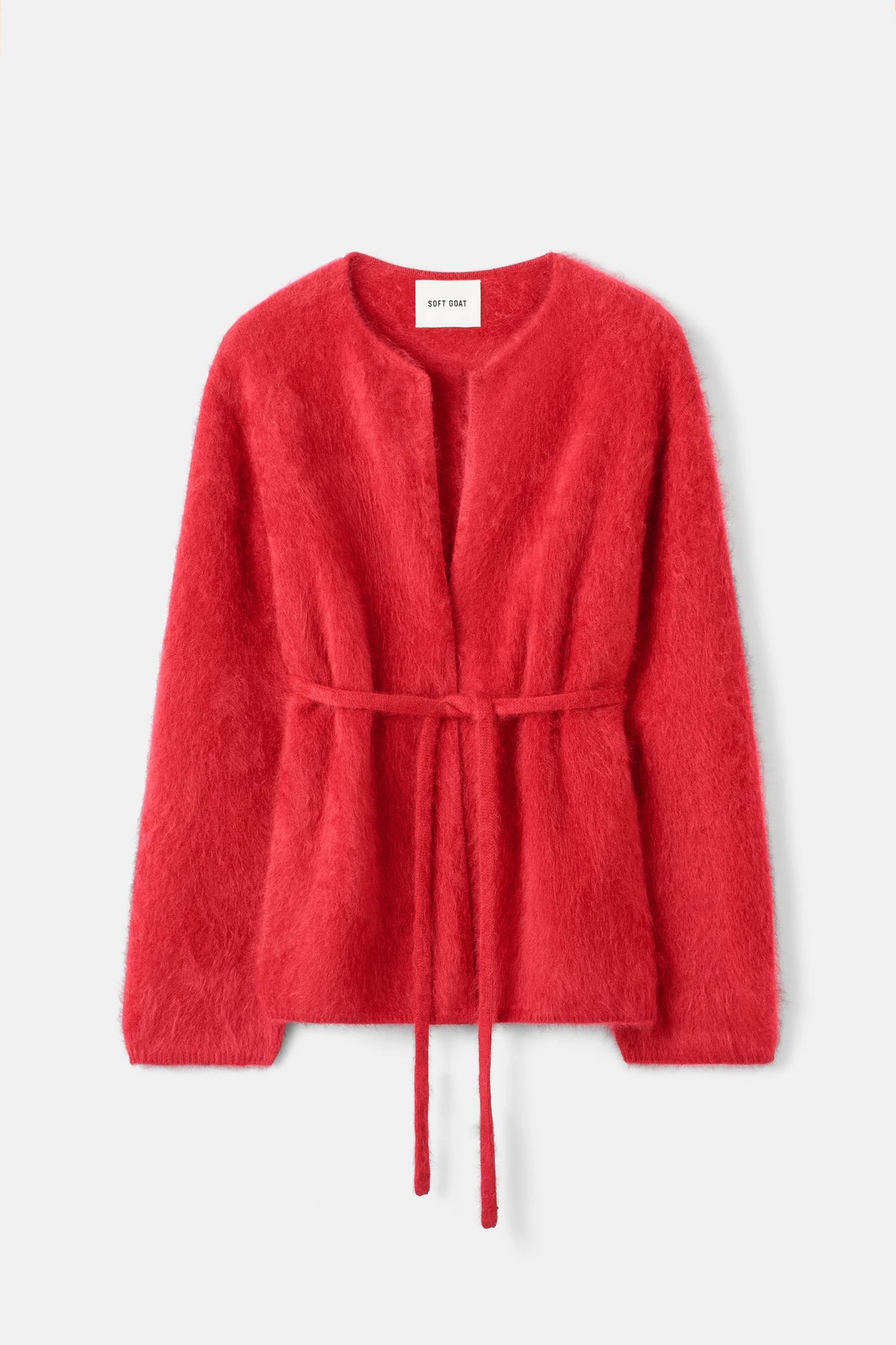 Brushed cardigan rouge