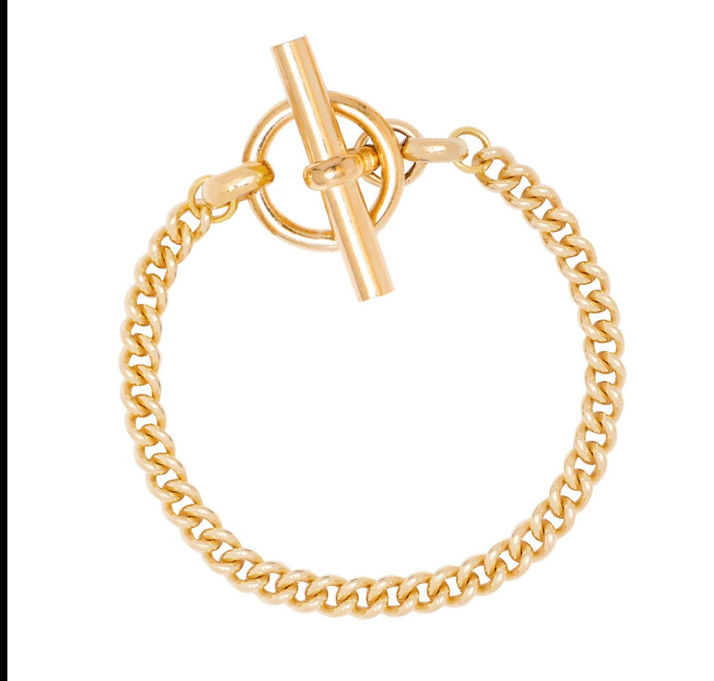 T-Bar Clasp Gold Curb Link Bracelet Tilly sveaas
