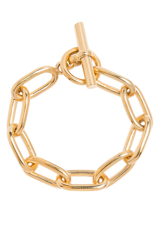 Medium Gold Oval Linked Bracelet